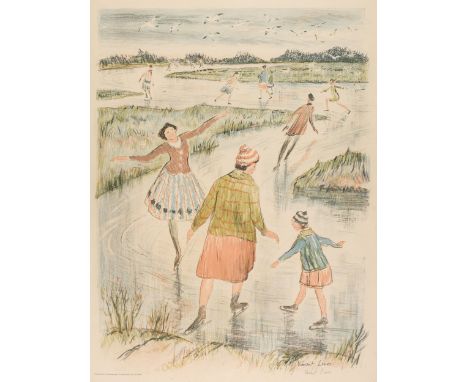 * Lines (Vincent, 1909-1968). Skating, 1938, colour lithograph on wove paper, signed in pencil (and in the plate), published 