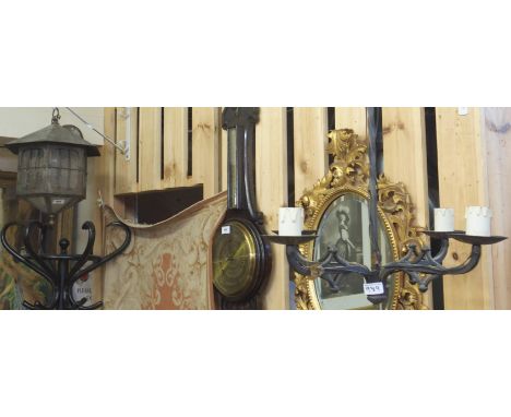 A hall lantern and a wrought iron ceiling light (2) Condition Report: Available upon request