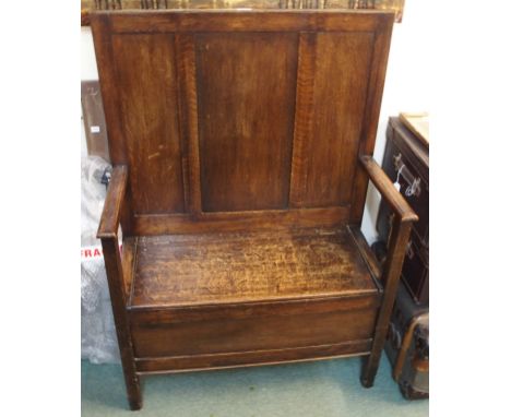 An oak hall bench Condition Report: Available upon request