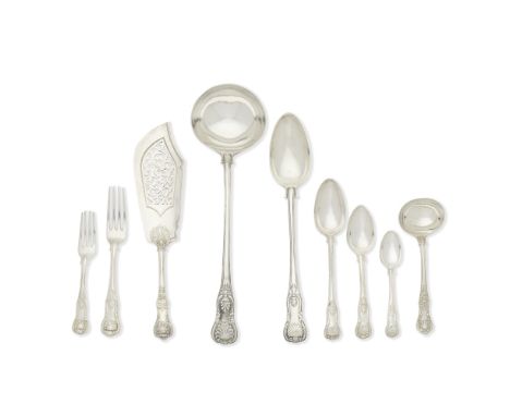 A collection of silver King's and Queens's pattern flatwarevarious maker's and dates, 19th centuryKing's pattern, comprising: