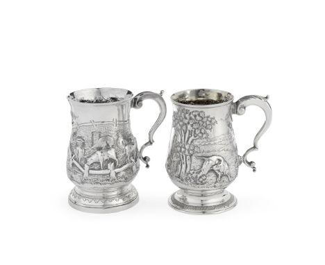 Two George III silver tankardsPeter and Ann Bateman, London 1795 and Benjamin Bickerton, London 1761 Both of traditional balu