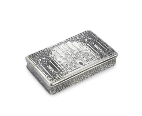 A 19th century French silver and niello snuff boxLouis (Louis-Alexandre) Bruneau, Minerva head post 1838 second standard mark