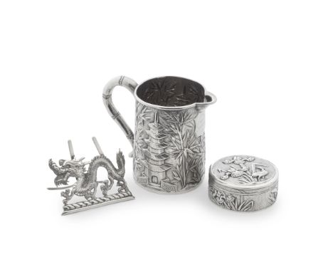A collection of Chinese Export silverWang Hing, Hong Kong circa 1900, stamped WH, character mark and 90 Comprising a small si