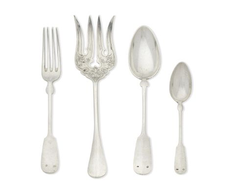 A quantity of Austro-Hungarian silver flatwarepre 1922 3rd standard markComprising: Fiddle pattern, twelve table forks, six t