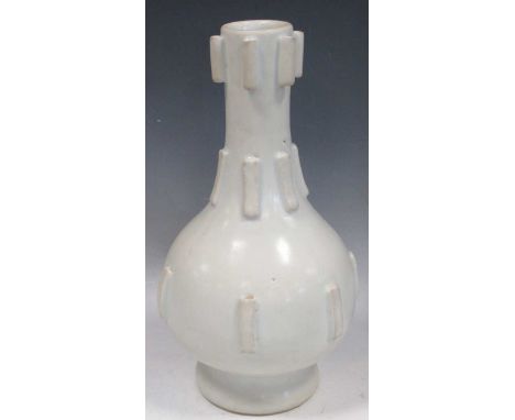 A Chinese white monochrome arrow vase, 32cm high