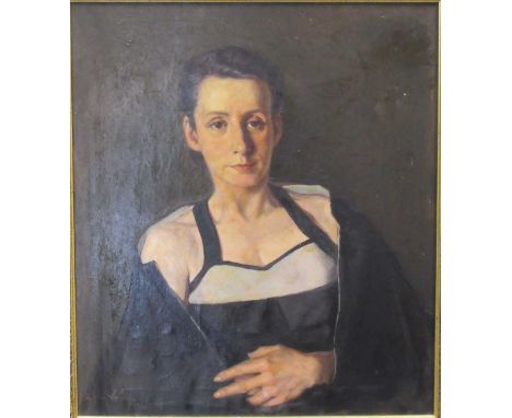 Edgar Walter 1954, oil portrait of Lily Lindsay, signed and dated