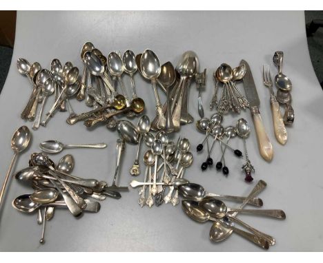 A large collection of silver assorted flatware, 52.2ozt gross