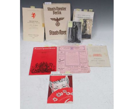 A collection of 12 autographs of renowned opera singers in 9 items, all collected from the 1930s to the 1980s by the late Bry