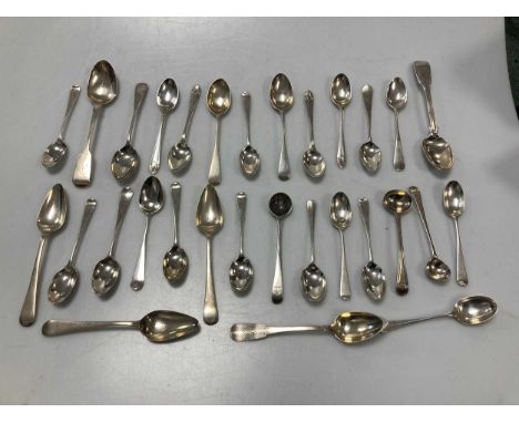 A collection of assorted silver flatware, including one French marked example, 15ozt gross, together with a small collection 