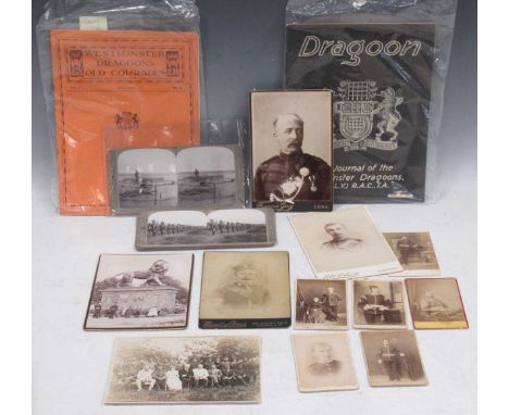 Good quality military ephemera, including late 19th century cabinet cards and cartes de visite; other photographs; 1934 illus