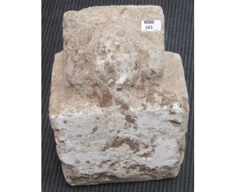 An early stone corbel, possibly medieval 21 x 26 x 40cm