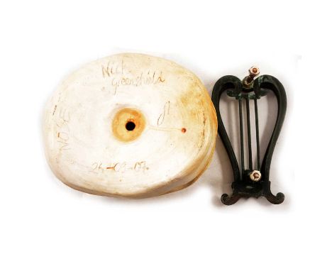 Nick Greenshield, plaster mould in two parts, and a brass lyre door knocker.Qty: 2