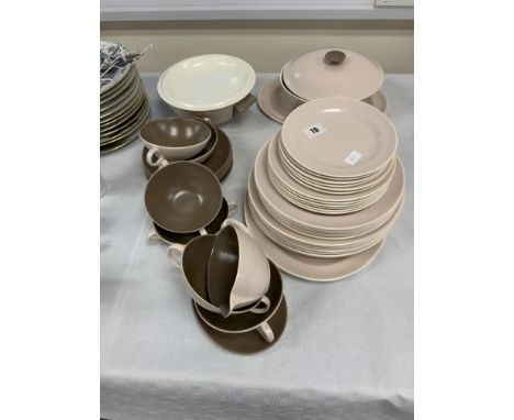 POOLE POTTERY HAND PAINTED DINNER SERVICE 43 ITEMS