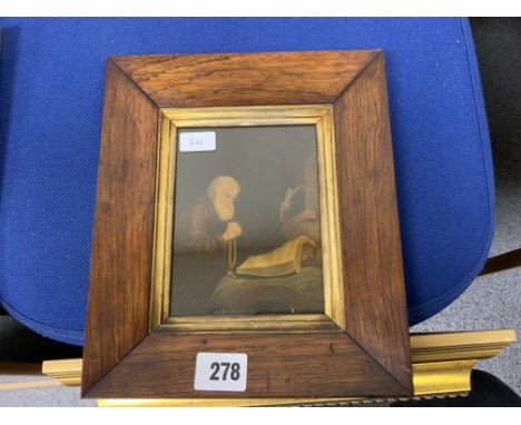 LITHOGRAPH OF MONK IN ROSEWOOD FRAMES
