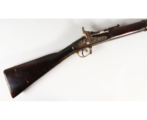 A .577 SNIDER ENFIELD RIFLE, 29.75ins barrel with bayonet bar at the muzzle, breech with Ordnance proof marks and stamped NZ 