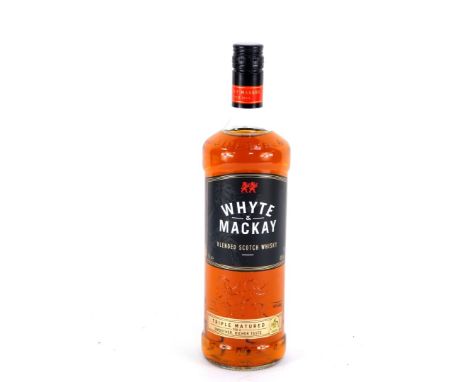 A bottle of Whyte &amp; Mackay Scotch Whisky, 1 litre.
