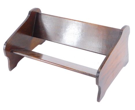 A Victorian mahogany book trough, 14cm high, 36cm wide, 22cm deep. 