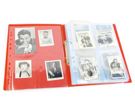 A collection of black and white signed photographs, reportedly from artists that appeared at the Sunderland Theatre between 1