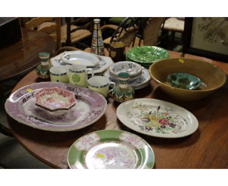Various decorative porcelain to include a Minton cabinet plate, Victorian meat plate etc. 