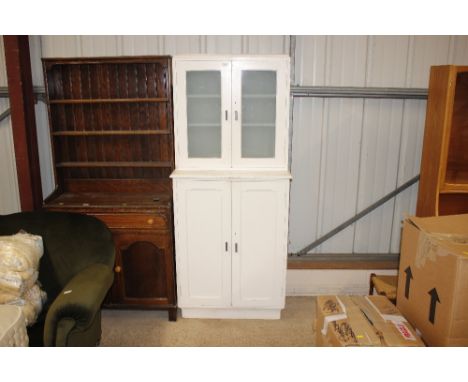 A vintage painted kitchen dresser