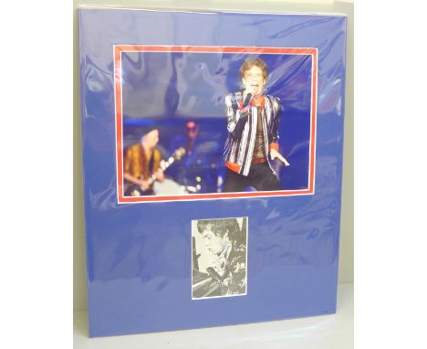 A Rolling Stones Mick Jagger autographed display 