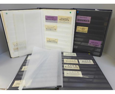 Three left luggage railway ticket albums 