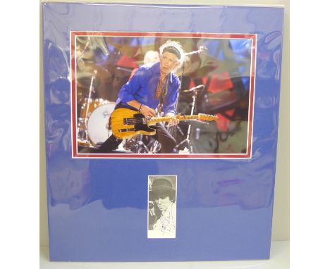 A Rolling Stones Keith Richard autographed display 