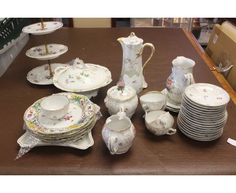 A collection of European ceramics to include: part Sevres pattern no: 5360, some pieces marks, part breakfast set&nbsp;white 