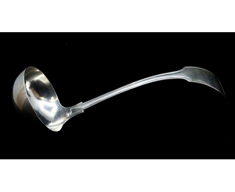 A 19th Century Dutch .833 standard silver fiddle and thread pattern soup ladle, by van Kempen &amp; Sons, date letter 1879, p