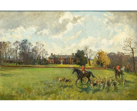 Lionel D R Edwards R.I., R.C.A (1878-1966)The Quorn Lowesby (Hall)oil on canvas, 39 x 75cmsigned and dated 62 lower right, ti