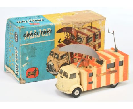 Corgi Toys Military 1106 Decca Mobile Airfield Radar Scanner - Cream, 5 x Burnt orange stripes, silver trim, flat spun hubs -