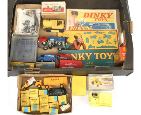 Dinky Toys. Mixed group of items. to include 63 Mayo Composite Aircraft, fully fatigued &amp; broken + box, Feb 1968 full col