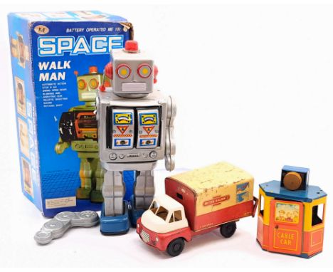 Robot plus other including: (1) Space Walk Man Robot, battery operated (untested but has clean battery compartment), right ar