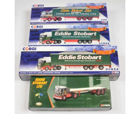 Corgi - Hauliers of Renown, a boxed group of 1:50 scale trucks cabs to include, (1) CC13747 "Eddie Stobart", (2) CC13749 "Edd