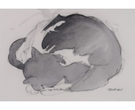 •ALEXANDRA (SANDIE) GARDNER (SCOTTISH CONTEMPORARY b.1945)  SWEEP ASLEEP  Graphite and ink on paper, signed lower right, 13 x