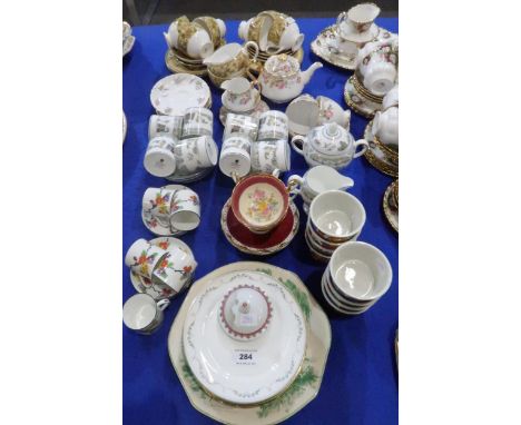 Wedgwood Chinese Legend coffee cans and saucers, sugar bowl and milk jug, Villeroy &amp; Boch ramekins, Royal Albert cups and