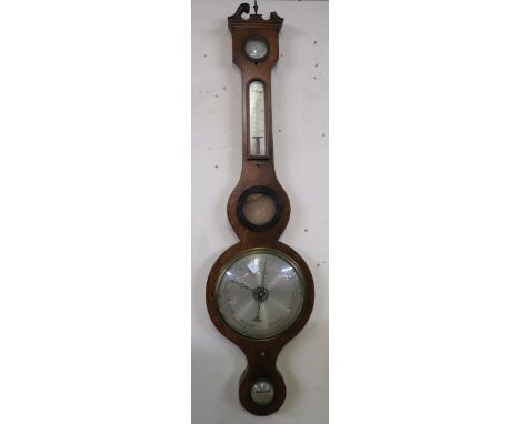 A 19th century John Stopani Aberdeen barometer/thermometer, Victorian three drawer dressing mirror and a tapestry fire screen