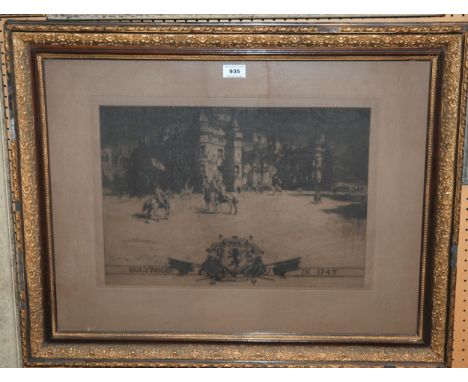 SIR DAVID YOUNG CAMERON Holyrood In 1745, etching, 35 x 51cm Condition report: Available upon request