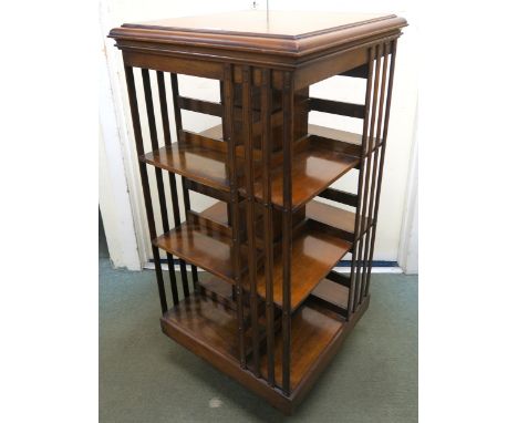 A 20th century mahogany revolving bookcase 112cm high x 53cm wide x 53cm deep Condition report: Bookcase is in a condition co