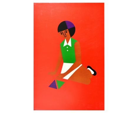 Original vintage advertising poster for the Creative Playthings toy shop in Manhattan, New York, designed by South African to