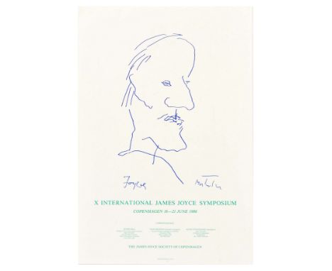 Original vintage advertising poster for X International James Joyce Symposium held in Copenhagen 16-21 June 1986 organised by