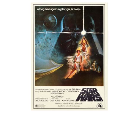 Original vintage film poster for the Japanese re-release of the first film in the iconic Star Wars saga by George Lucas starr