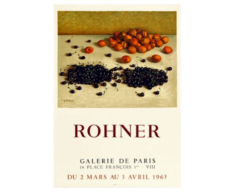 Original vintage advertising poster for Georges Rohner (1913-2000) artwork exhibition at Galerie de Paris from 2 March to 3 A