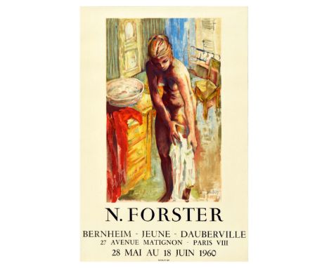 Original vintage advertising poster for Neil Forster (1932-2007) artwork exhibition at Bernheim - Jeune - Dauberville gallery