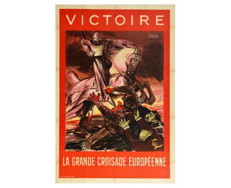 Original vintage Vichy French anti-Communist, anti-British and anti-Semitic propaganda poster: Victory - The Great European C