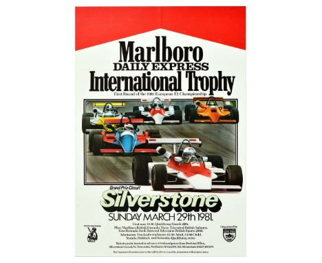 Original vintage motorsport poster for International Trophy First round of the 1981 European F2 Championship Silverstone Gran