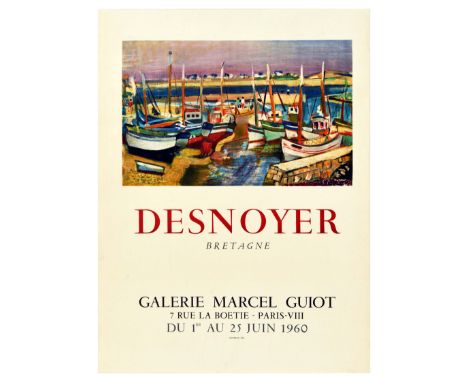 Original vintage advertising poster for Francois Desnoyer (1894-1972) artwork exhibition Bretagne held at Galerie Marcel Guio