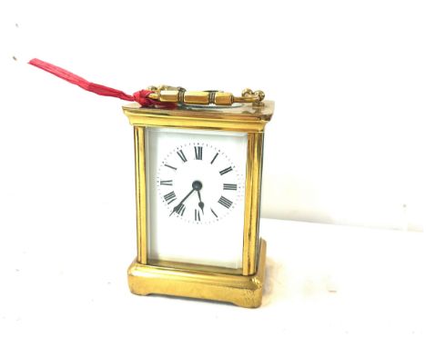 Brass carriage clock with key, untested 