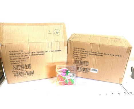40 x boxed  light up chain strawberry lights brand new measures approx 2.5m long 
