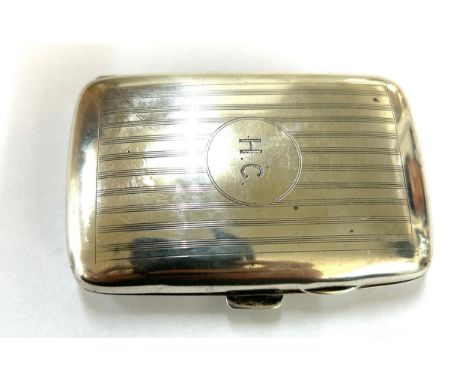 Vintage silver hallmarked cigarette case, approximate weight 70.4g 